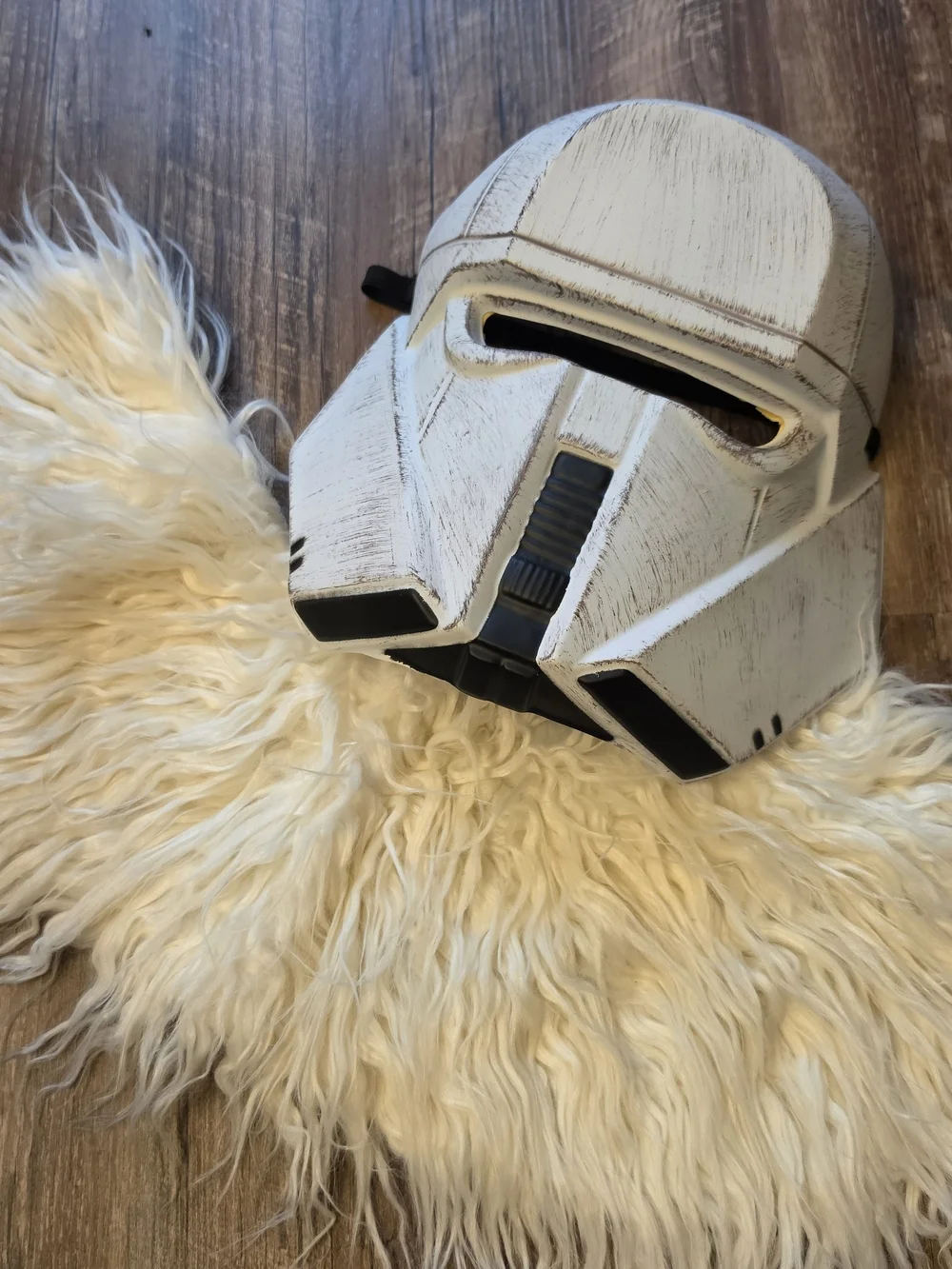 White Snow Trooper Costume Dress with Fur Collar